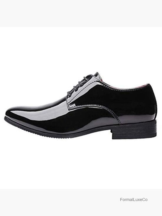 Men\'s Faux Patent Leather Tuxedo Oxford Dress Shoes Lace Up Formal main image 5